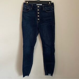 KanCan High Rise Button Fly Skinny Jeans in Midnight Blue Women’s Size 9